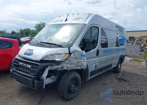 2024 Ram Promaster 2500 Tradesman High Roof 159 Wb W/Pass Seat from USA, damaged, VIN 3C6LRVDG0RE130136